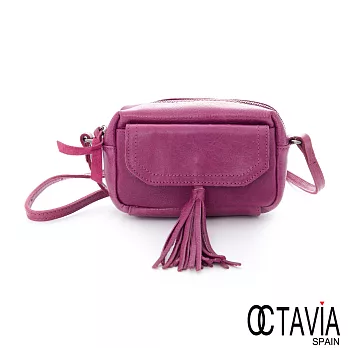 OCTAVIA 8真皮 - 硬脾氣 英式流蘇牛皮小斜背包 -人氣桃
