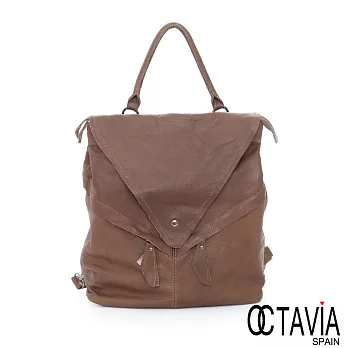 OCTAVIA 8 真皮 - V for VICTORY 文青丰采肩背後背二用包 -深咖