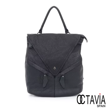 OCTAVIA 8 真皮 - V for VICTORY 文青丰采肩背後背二用包 -重黑