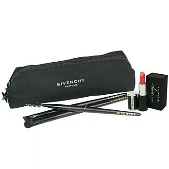 GIVENCHY紀梵希 香吻誘惑唇膏精巧版(1.5g)#202+專業刷具組(長型筆袋裝)