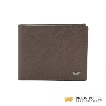 【BRAUN BUFFEL】.德國小金牛 - RUFINO洛非諾系列8卡中翻零錢皮夾 -可可棕