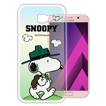 史努比/SNOOPY 正版授權 三星 Samsung Galaxy A7(2017) / A720 漸層彩繪軟式手機殼(郊遊)
