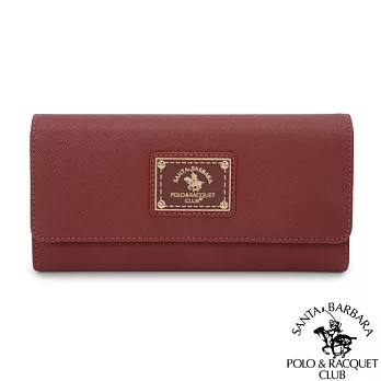 SANTA BARBARA POLO．聖大保羅 - 幸福微糖系列 雙釦長夾- 酒紅色