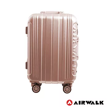 AIRWALK LUGGAGE - 金屬森林 木絲鋁框復古壓扣行李箱 20吋ABS+PC鋁框箱 - 玫銅金金