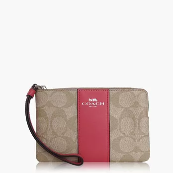 【COACH 攜帶便利】PVC / 零錢收納 / 手拿包(小款)_卡其粉