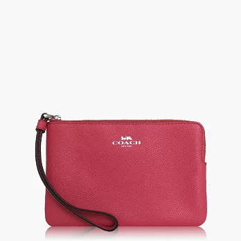 【COACH 攜帶便利】皮革 / 零錢收納 / 手拿包(小款)_粉桃