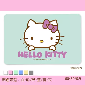 【三麗鷗獨家授權】Hello Kitty珪藻土吸水地墊_彩繪專區(60*39*0.9)哈囉甜心-綠