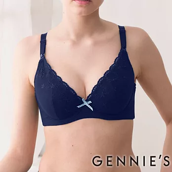 【Gennie’s奇妮】牛奶紗系列藍莓牛奶哺乳內衣34/75C深藍