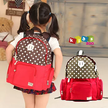 【kids zoo】點點棉布雙肩後背包