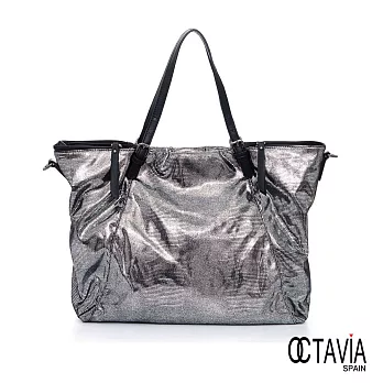 OCTAVIA 8 - 大個子 絕色閃耀U字口袋大型托特包 -驚豔銀