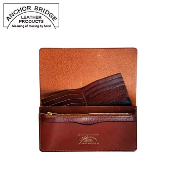 ANCHOR BRIDGE《日本手工》義大利Walpier雙層長夾-紅棕