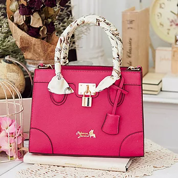 Rebecca Bonbon 日本狗頭包 越洋情話系列。絲巾鎖頭迷你小方包【RB21-156PE】愛戀桃