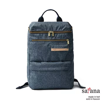 satana - 休閒方形後背包 - 深丹寧藍
