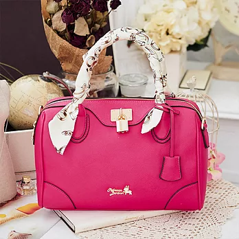 Rebecca Bonbon 日本狗頭包 越洋情話系列。絲巾鎖頭波士頓包【RB21-157PE】愛戀桃