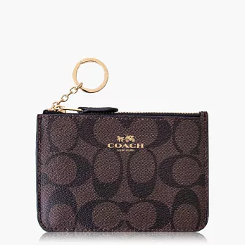 【COACH 零錢收納】PVC / 鑰匙圈 / 零錢包_深咖啡