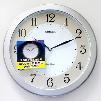 ORIENT東方 C-1309 簡約居家素面LED夜光顯示掛鐘 - 銀