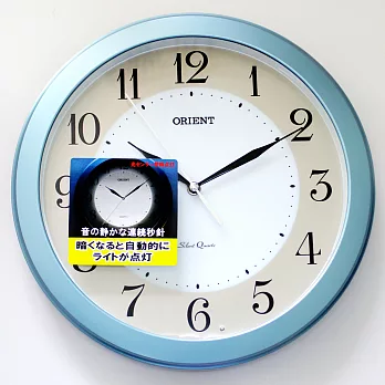 ORIENT東方 C-1309 簡約居家素面LED夜光顯示掛鐘 - 藍