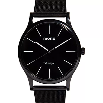 mono 5003B-396 低調奢華米蘭錶帶簡約錶面設計時尚手錶-黑白