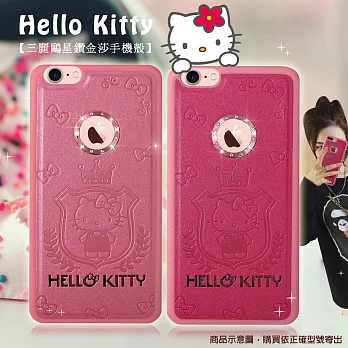 三麗鷗授權 Hello Kitty iPhone7 4.7吋 i7 凱蒂貓星鑽金莎手機殼(皇冠凱蒂)皇冠桃