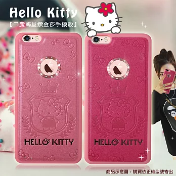 三麗鷗授權 Hello Kitty iPhone 6/6S plus 5.5吋 i6s+ 凱蒂貓星鑽金莎手機殼(皇冠凱蒂)皇冠凱蒂-桃