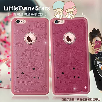 三麗鷗授權KiKi&LaLa雙子星 iPhone 6/6S plus 5.5吋 I6S+星鑽金莎手機殼(水中漫遊)水中漫遊-桃