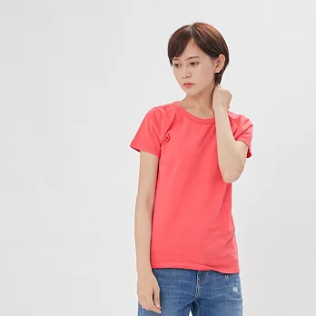 簡單素面短袖蜜桃棉女TM桃紅