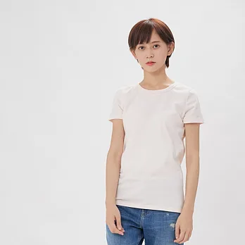 簡單素面短袖蜜桃棉女TM桔粉
