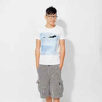 河馬 短袖 蜜桃棉 男TS白色