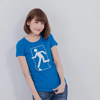 緊急出遊 短袖 蜜桃棉 女TM海藍