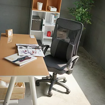 Peachy Life 高靠背D扶手網布附PU枕辦公椅/電腦椅(8色可選)灰色