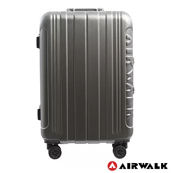 AIRWALK LUGGAGE - 金屬森林 木絲鋁框復古壓扣行李箱 28吋ABS+PC鋁框箱 -碳鑽灰