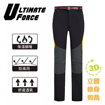 Ultimate Force 極限動力「衝鋒」女款機能抗寒保暖褲-黑色黑L