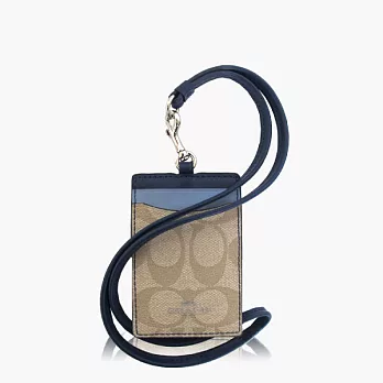 【COACH 多功能夾】PVC / 證件夾 / 識別證套_卡其藍