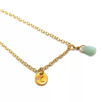 Ettika Initial Crystal Necklace 湖水藍水晶字母C 金色項鍊