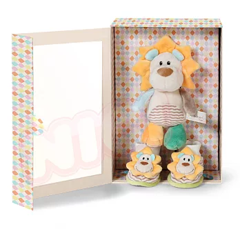 20cm波波獅坐姿玩偶&拖鞋禮盒組