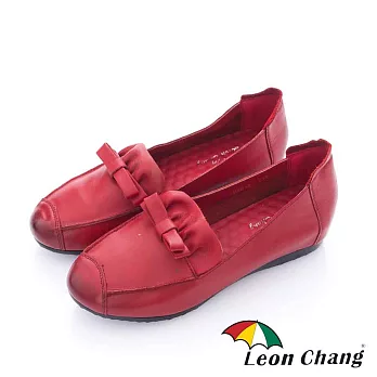 Leon Chang(女) - 蝴蝶單飛 內增高單結娃娃鞋 - 甜美紅23紅