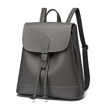 【L.Elegant】韓版時尚休閒仿牛皮雙肩後背包 (共二色)灰色