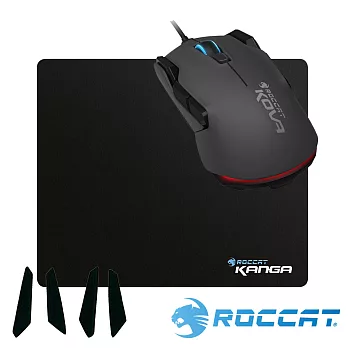 ROCCAT NEW KOVA光學電競滑鼠黑+Kanga Mini電競滑鼠墊+KOVA鼠貼