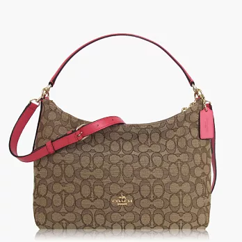 【COACH 多種背法】織布 / 肩背 / 斜背兩用包_卡其桃