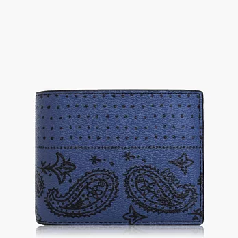 【COACH 男仕必備】皮革 / 多功能短夾(附萬用夾)_藍黑