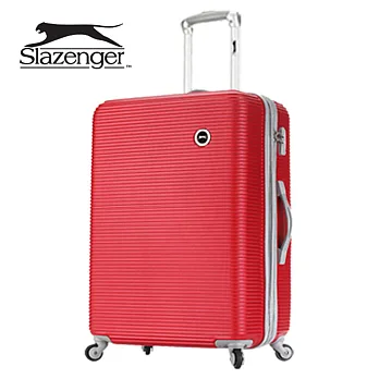 【Slazenger 史萊辛格】24吋 珠光橫條紋 行李箱/拉桿箱/登機箱 (玫瑰紅)24吋
