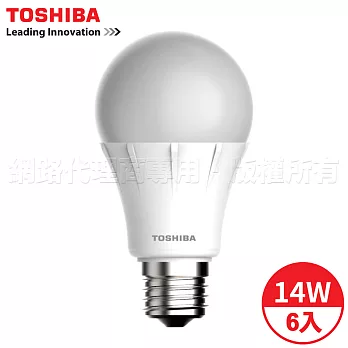 TOSHIBA東芝 14W 全電壓 LED球泡燈 白/黃光 6入黃光