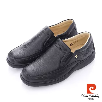 Pierre Cardin(男) - 完全紳士 超軟牛皮抛光直套舒適紳士皮鞋 - 黑24.5黑