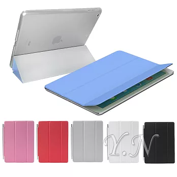 iPad Air 1代 超級保護組(副廠 磁吸式 Smart Cover (可喚醒、休眠)+絲霧伴侶硬殼) _黑