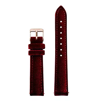 CLUSE荷蘭精品手錶 深紅色天鵝絨皮革 玫瑰金錶扣替換錶帶/16mm