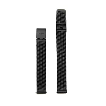 CLUSE荷蘭精品手錶 黑色金屬黑色錶扣替換錶帶/12mm