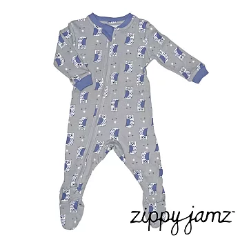 【ZippyJamz】有機棉寶寶拉鍊連身服-可愛貓頭鷹NB