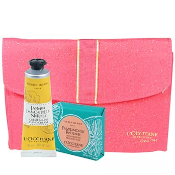 L’OCCITANE歐舒丹 科西嘉花香奇遇保養雙件組+美妝包