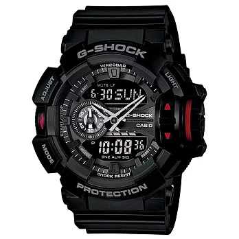 【CASIO】G-Shock 大錶冠雙顯電子錶 (黑 GA-400-1B)