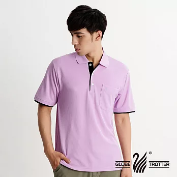 【遊遍天下】MIT台灣製男款抗UV涼爽吸濕排汗機能POLO衫(S153)M淺紫